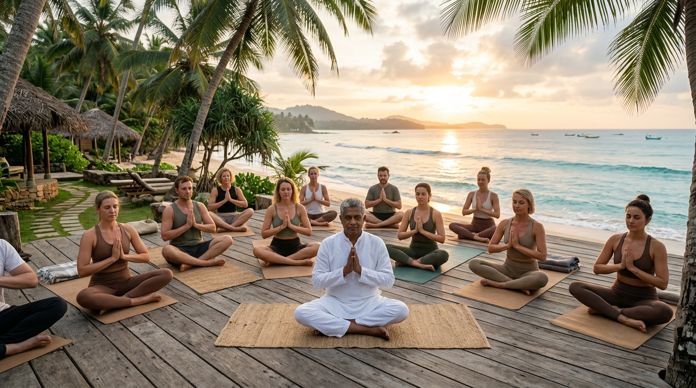 Oceanfront yoga and meditation deck