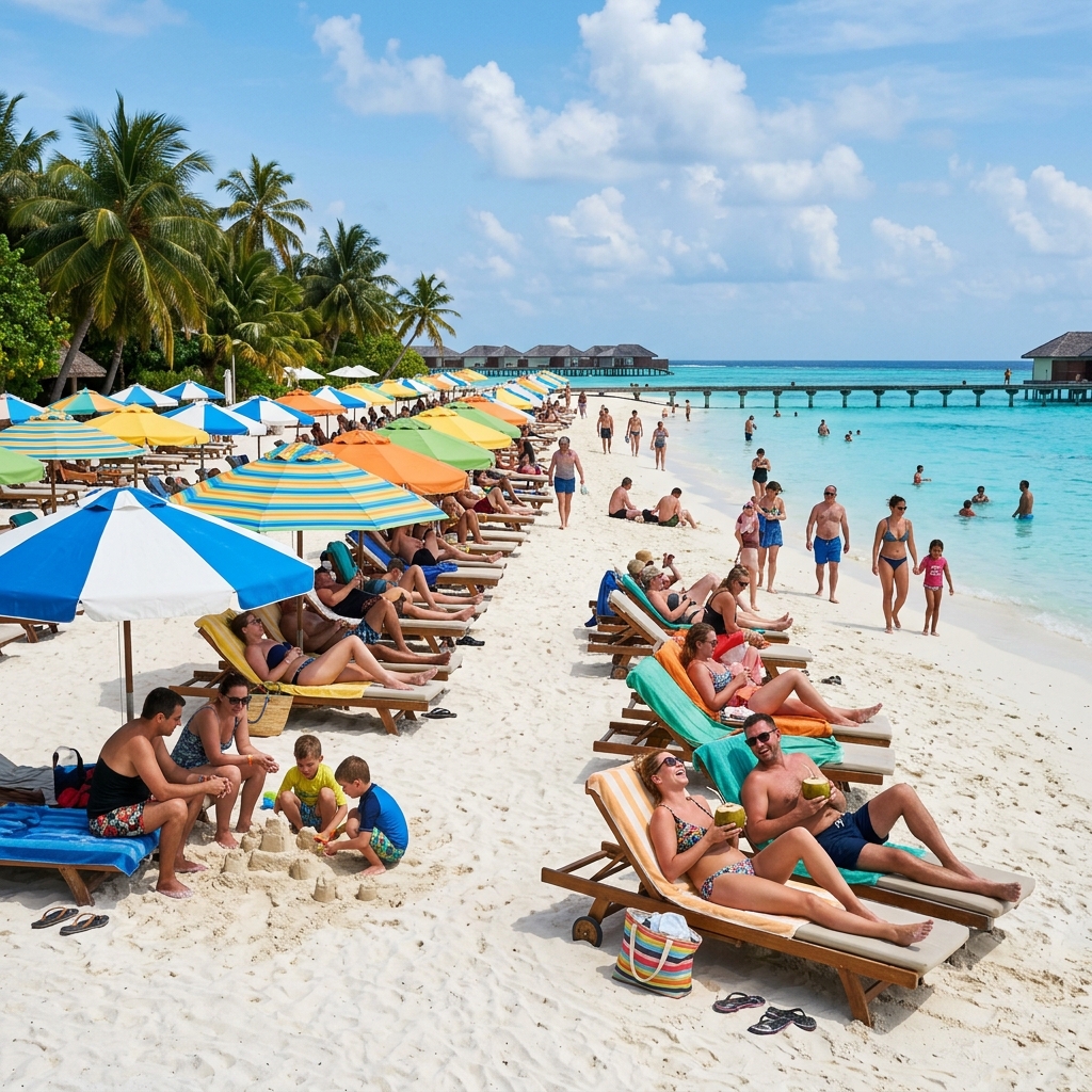 Guests enjoying the beach