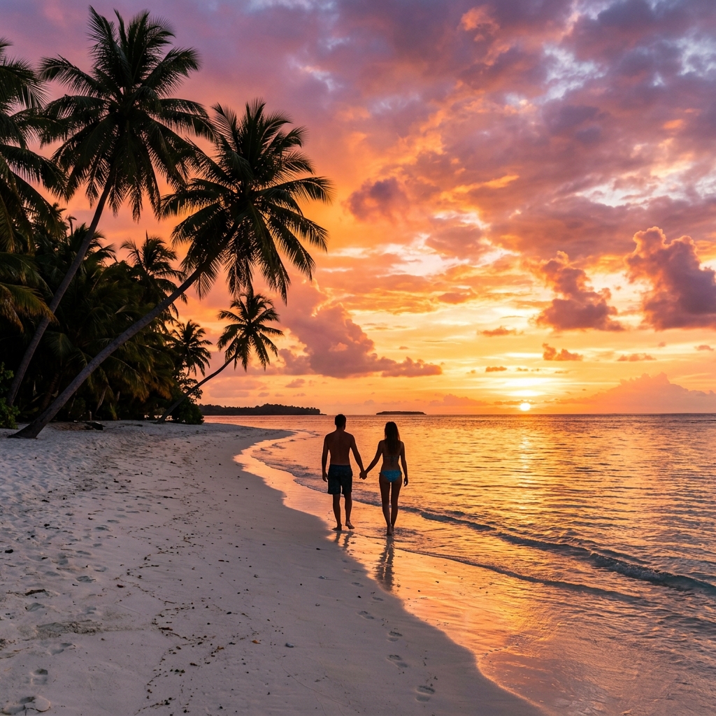 Sunset over Pasikuda Bay